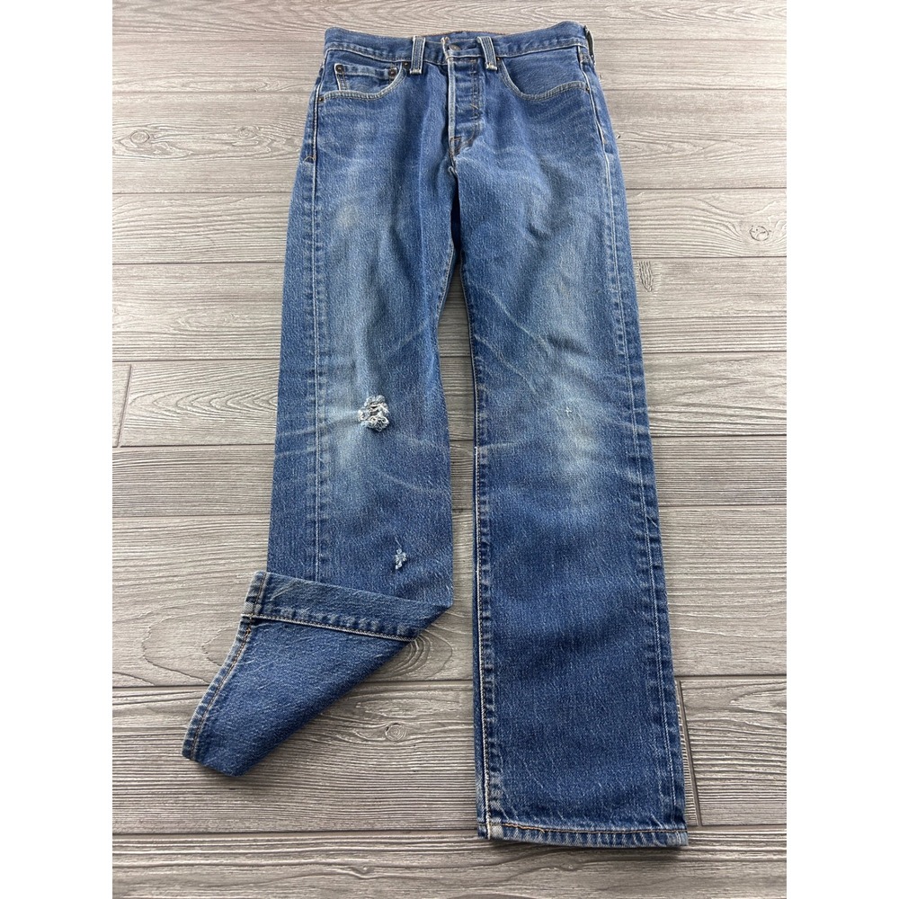 Levis 501 Original Fit Jeans Mens 29x32 Blue Denim Button Fly 00501-2331